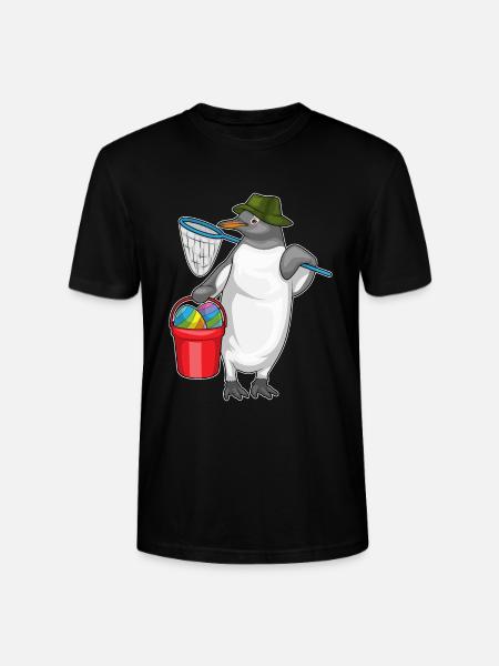 Penguin Easter Fishing - Stanley/Stella CRAFTER Unisex Organic T-Shirt - black