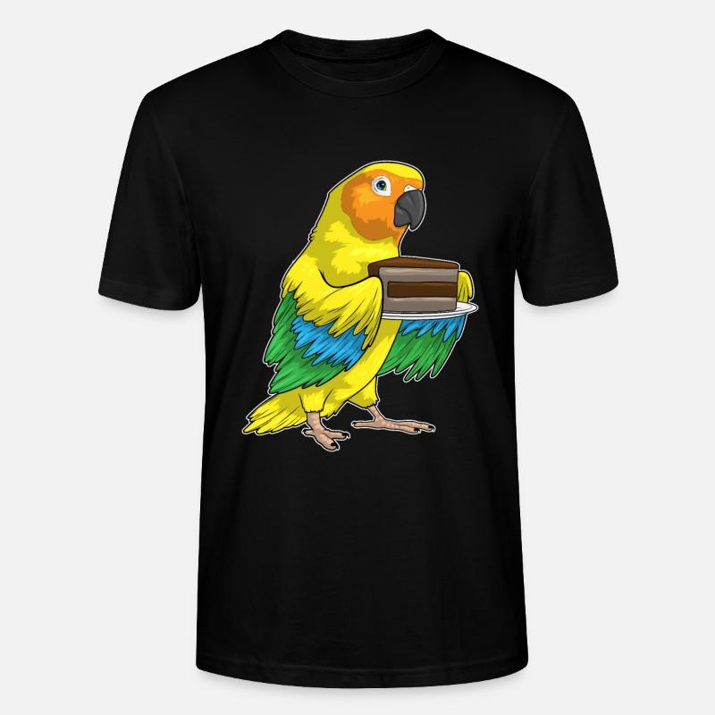 Gâteau d’anniversaire perroquet - T-shirt bio CRAFTER Stanley Stella Unisexe - noir