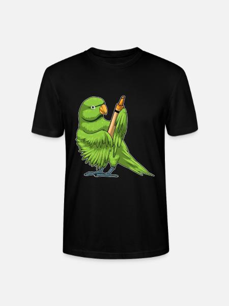 Parrot Student Crayon School - Stanley/Stella CRAFTER Unisex Organic T-Shirt - black