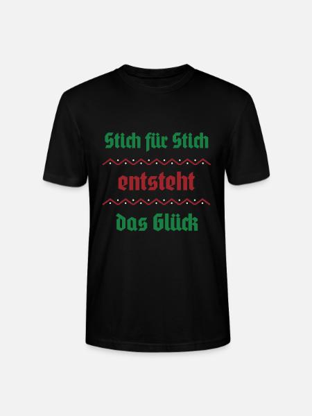 Stitch by stitch, happiness arises - Stanley/Stella CRAFTER Unisex Organic T-Shirt - black