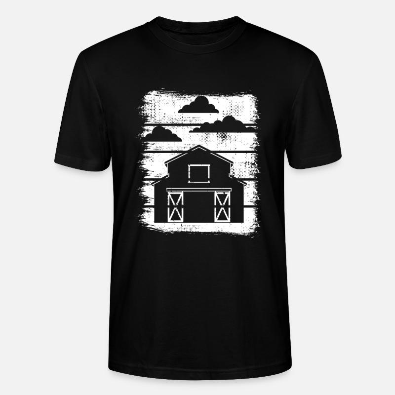 Scheune Zeichnung - Stanley/Stella Unisex Bio-T-Shirt CRAFTER - Schwarz