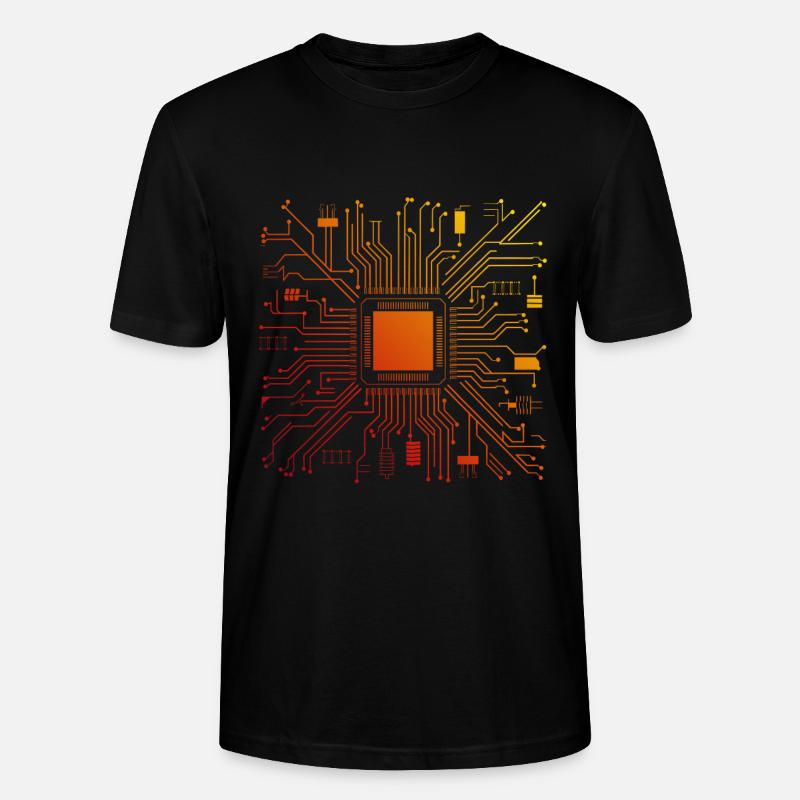 Tech Computer Motherboard Abstrakter Mikrochip - Stanley/Stella Unisex Bio-T-Shirt CRAFTER - Schwarz