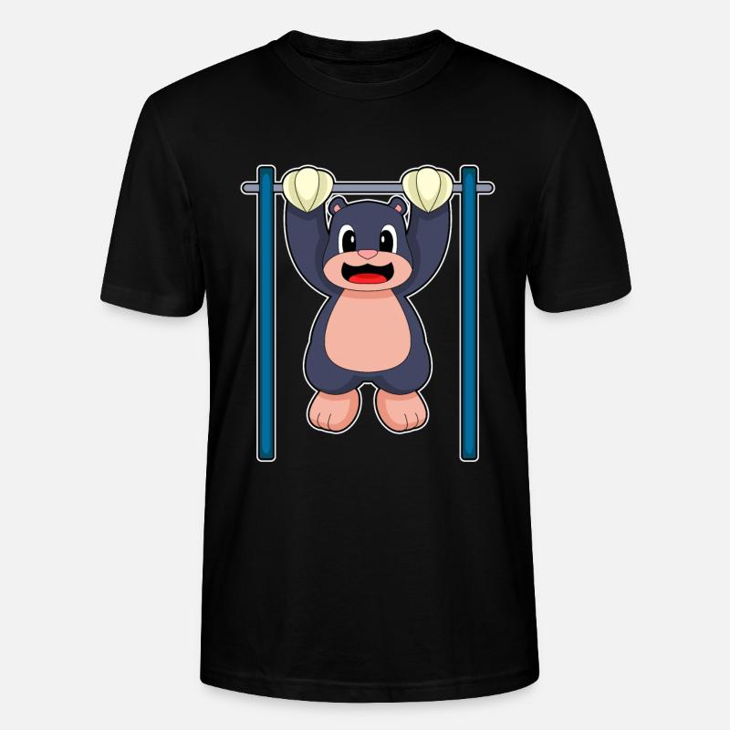 Mole Bodybuilder Pull-ups Bodybuilding - Stanley/Stella CRAFTER Unisex Organic T-Shirt - black