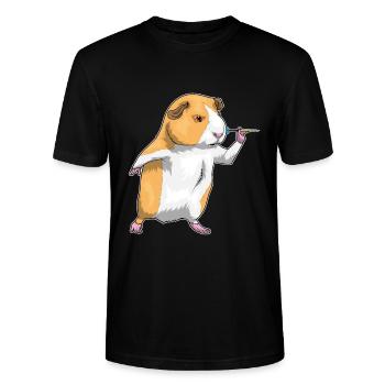 Meerschweinchen Dart Dartpfeil - Stanley/Stella Unisex Bio-T-Shirt CRAFTER - Schwarz - Vorne - Alina (178cm) & Michal (187cm)
