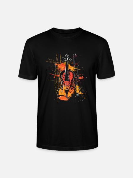 Violin Lineart - Stanley/Stella CRAFTER Unisex Organic T-Shirt - black