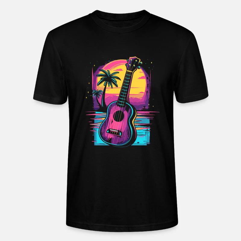 Ukulele 80er Jahre Look - Stanley/Stella Unisex Bio-T-Shirt CRAFTER - Schwarz