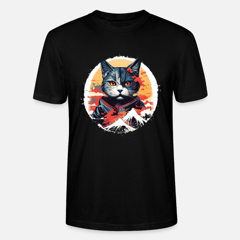 Style manga chat - T-shirt bio CRAFTER Stanley Stella Unisexe - noir
