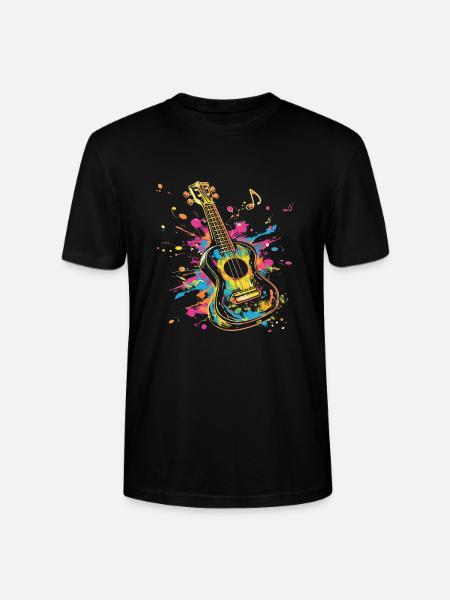Ukulele Street Art - Stanley/Stella CRAFTER Unisex Organic T-Shirt - black