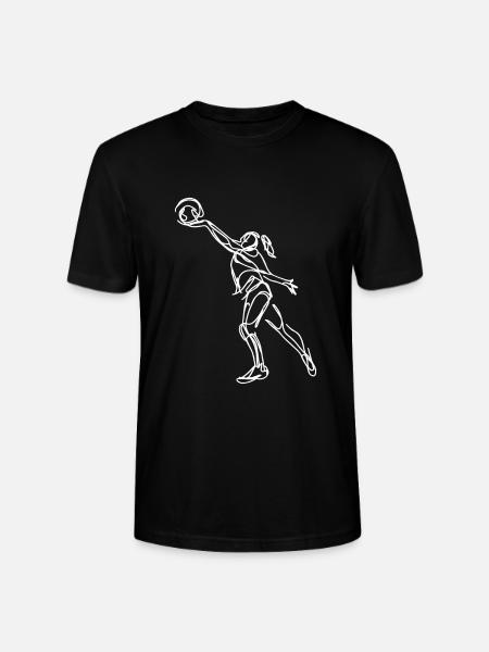 Female Volleyball Player Sketch - Stanley/Stella CRAFTER Unisex Organic T-Shirt - black