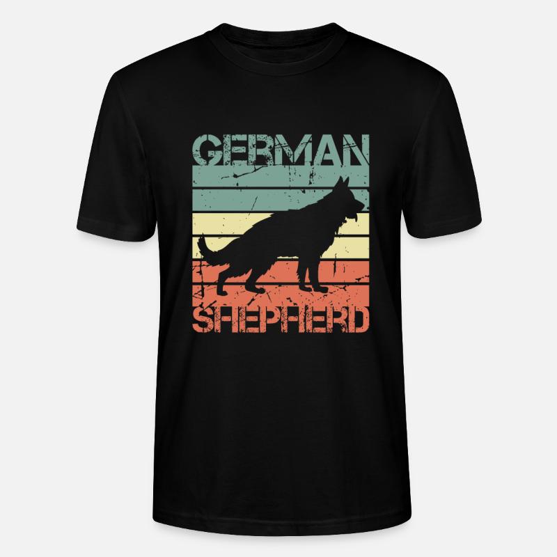 Retro Deutscher Schäferhund - Stanley/Stella Unisex Bio-T-Shirt CRAFTER - Schwarz