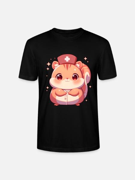 Krankenschwester Eichhörnchen Pflegerin Ärztin - Stanley/Stella Unisex Bio-T-Shirt CRAFTER - Schwarz