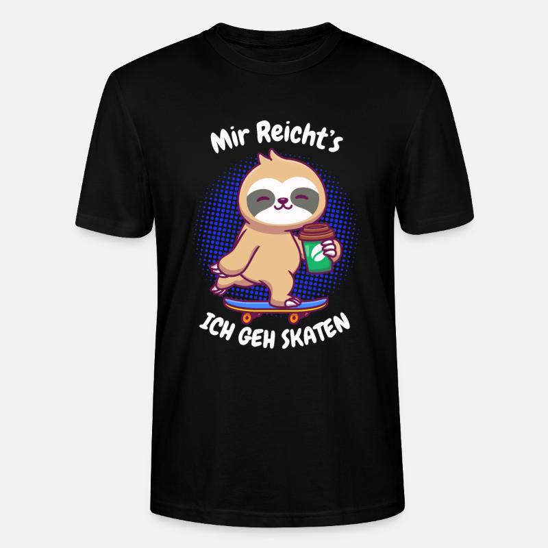 Kaffee Sloth Skateboard - Stanley/Stella Unisex Bio-T-Shirt CRAFTER - Schwarz