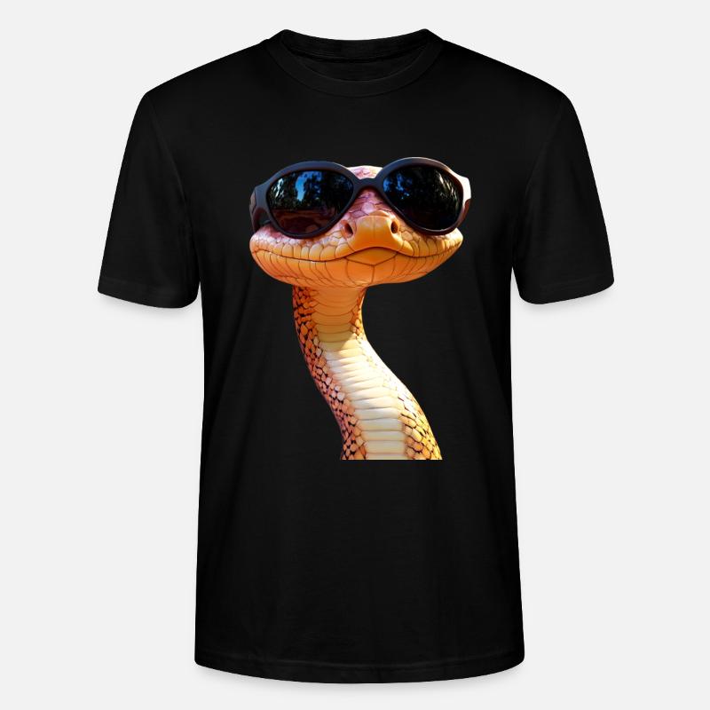Schlange Python Kobra Mamba Klapperschlange Snake - Stanley/Stella Unisex Bio-T-Shirt CRAFTER - Schwarz