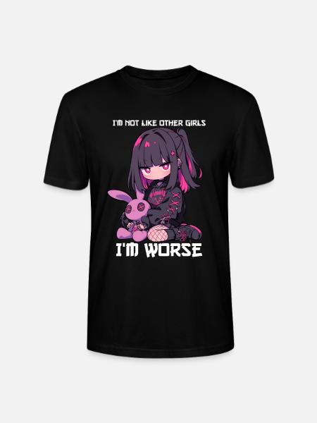 Ikke som andre piger Kawaii Goth Bunny Gave - Stanley Stella CRAFTER unisex økologisk-T-shirt - sort