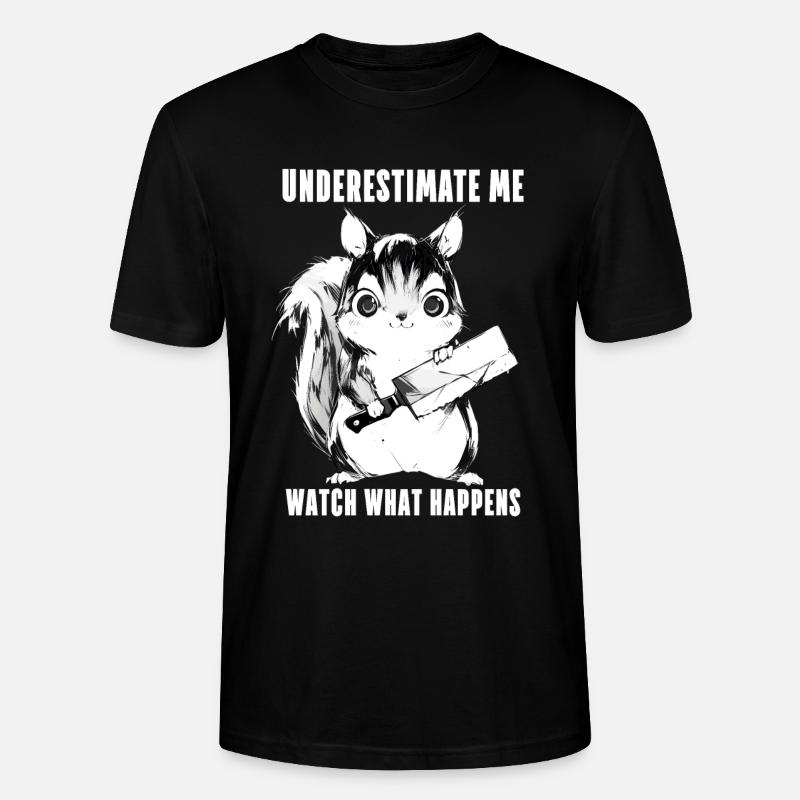 Crazy Squirrel Anime Kawaii Cadeau - T-shirt bio CRAFTER Stanley Stella Unisexe - noir