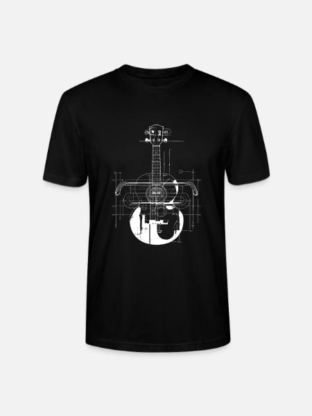Dessin de ukulélé - T-shirt bio CRAFTER Stanley Stella Unisexe - noir