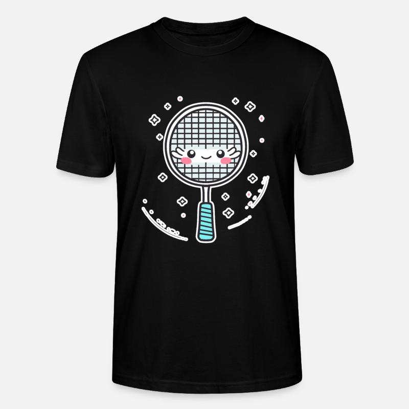 Badminton Racket Comic Look - Stanley/Stella CRAFTER Unisex Organic T-Shirt - black