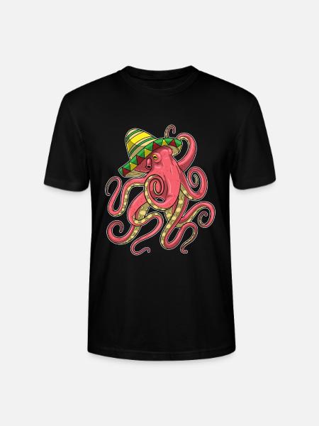 Octopus Sombrero - Stanley/Stella CRAFTER Unisex Organic T-Shirt - black