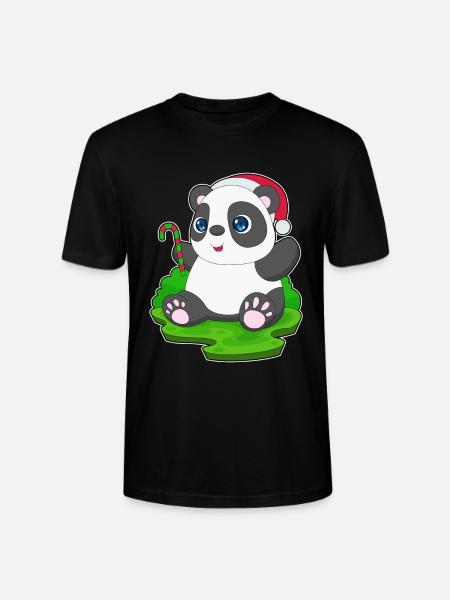 Panda Canne de Noël - T-shirt bio CRAFTER Stanley Stella Unisexe - noir