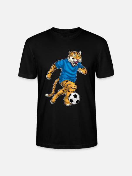 Tiger Soccer Player Soccer - Stanley/Stella CRAFTER Unisex Organic T-Shirt - black