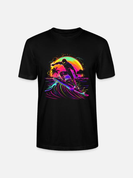 Surfer Vaporwave - Stanley/Stella Unisex Bio-T-Shirt CRAFTER - Schwarz