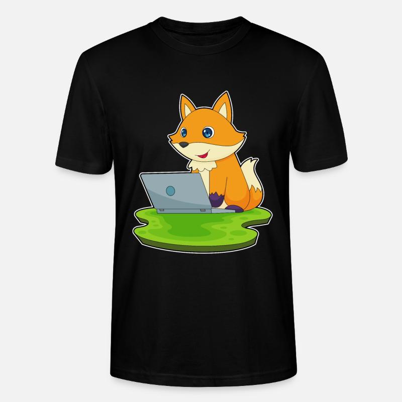 Fox Laptop - Stanley/Stella CRAFTER Unisex Organic T-Shirt - black