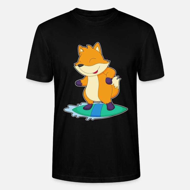 Fuchs Surfen Surfbrett Sommer - Stanley/Stella Unisex Bio-T-Shirt CRAFTER - Schwarz