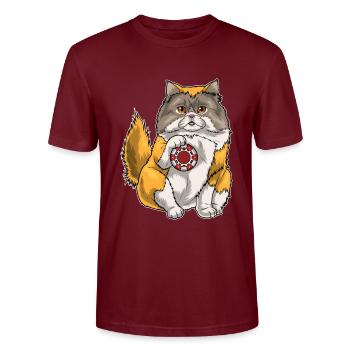 Persian Cat Poker Jetons de poker - T-shirt bio CRAFTER Stanley Stella Unisexe - bordeaux - Devant - Alina (178cm) & Michal (187cm)
