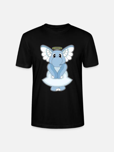 Elephant Angel Wings - Stanley/Stella CRAFTER Unisex Organic T-Shirt - black