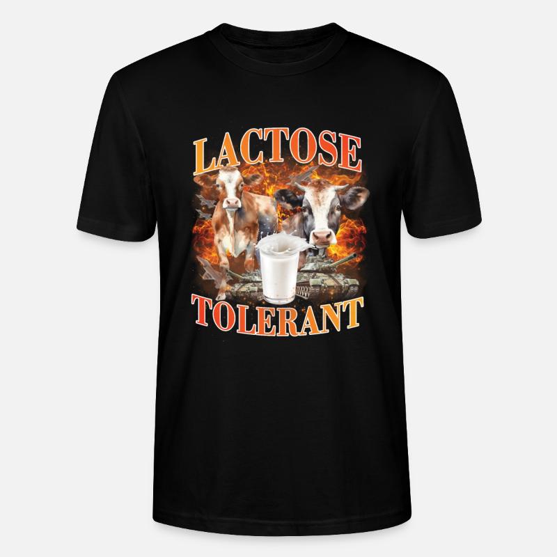 Mème tolérant au lactose - T-shirt bio CRAFTER Stanley Stella Unisexe - noir