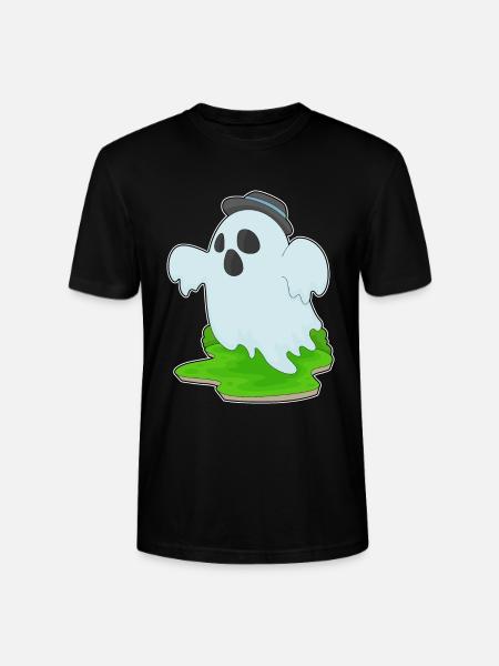 Ghost Halloween Hat - Stanley/Stella CRAFTER Unisex Organic T-Shirt - black