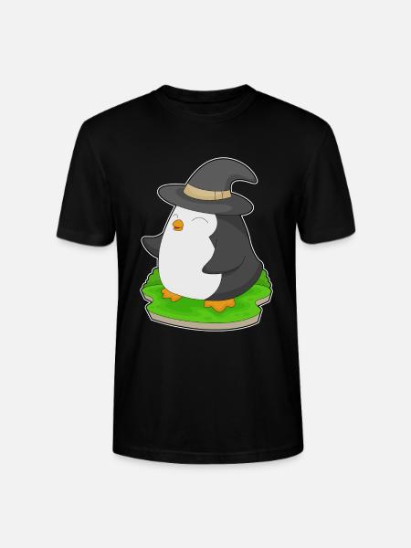 Pingouin Halloween Sorcière - T-shirt bio CRAFTER Stanley Stella Unisexe - noir