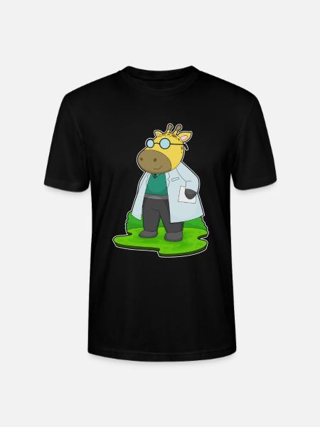 Giraffe Arzt Arztkittel - Stanley/Stella Unisex Bio-T-Shirt CRAFTER - Schwarz
