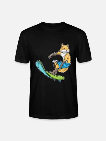 Fox Surfing Surfboard Summer - Stanley/Stella CRAFTER Unisex Organic T-Shirt - black