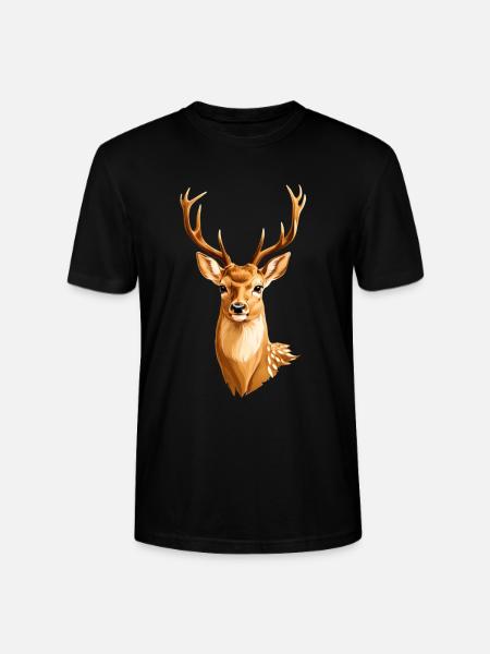 Cerf doré - T-shirt bio CRAFTER Stanley Stella Unisexe - noir