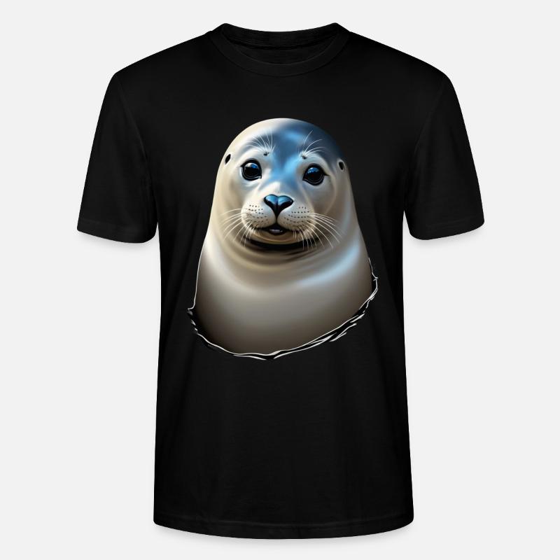 Schöne Robbe - Stanley/Stella Unisex Bio-T-Shirt CRAFTER - Schwarz