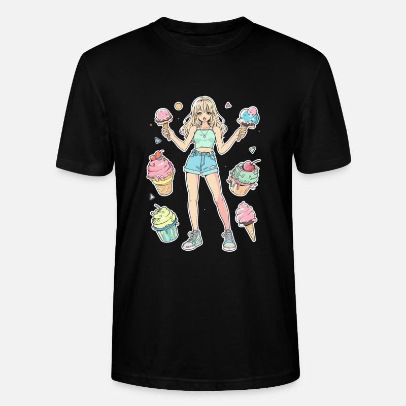 Eiscreme Mädchen - Stanley/Stella Unisex Bio-T-Shirt CRAFTER - Schwarz