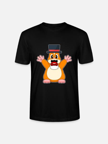 Hamster Groom Top Hat Wedding - Stanley/Stella CRAFTER Unisex Organic T-Shirt - black