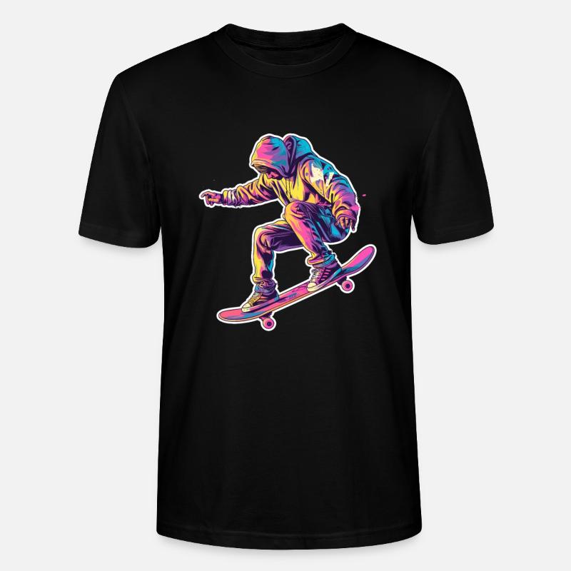 Retro Skateboarder - Stanley/Stella Unisex Bio-T-Shirt CRAFTER - Schwarz