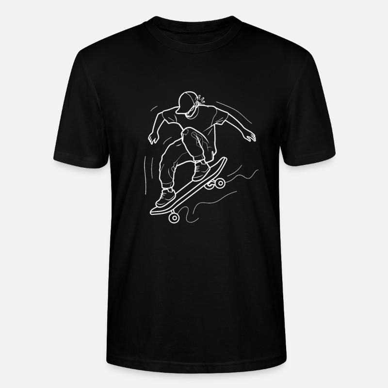 Skateboarding Junge Line Art - Stanley/Stella Unisex Bio-T-Shirt CRAFTER - Schwarz