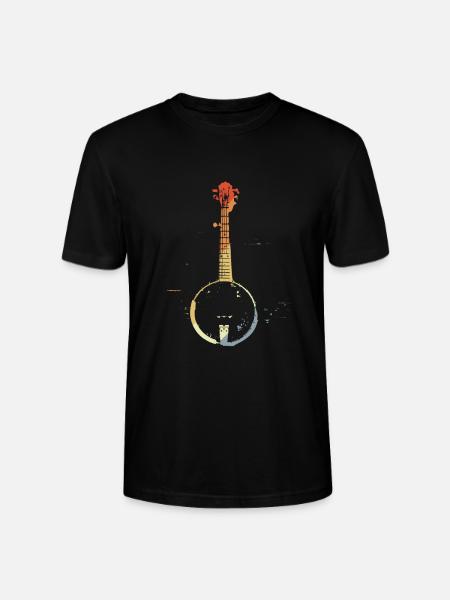 Retro Banjo Graphic - Stanley/Stella CRAFTER Unisex Organic T-Shirt - black