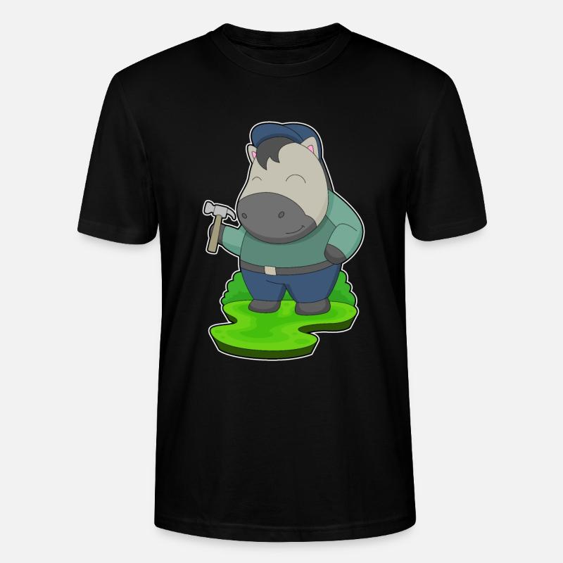 Cheval Artisan Marteau - T-shirt bio CRAFTER Stanley Stella Unisexe - noir