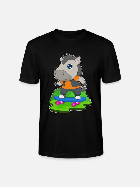 Paard Skater Skateboard - Stanley/Stella Uniseks bio-T-shirt CRAFTER - zwart