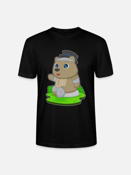 Bear Halloween Zombie - Stanley/Stella CRAFTER Unisex Organic T-Shirt - black