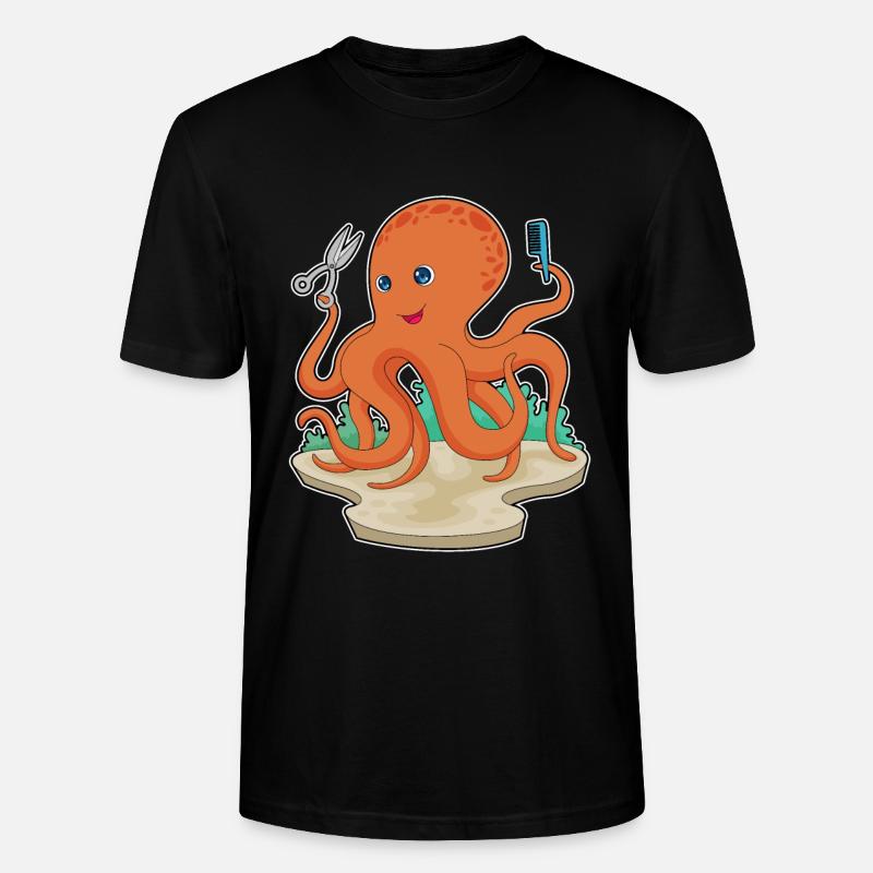 Octopus Coiffeur Ciseaux - T-shirt bio CRAFTER Stanley Stella Unisexe - noir