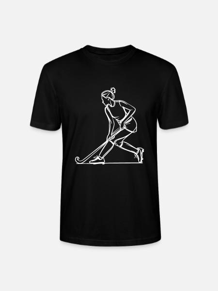 Field hockey player Drawing - Stanley/Stella CRAFTER Unisex Organic T-Shirt - black