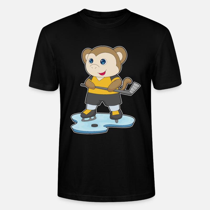 Affe Eishockey Eishockeyschläger - Stanley/Stella Unisex Bio-T-Shirt CRAFTER - Schwarz