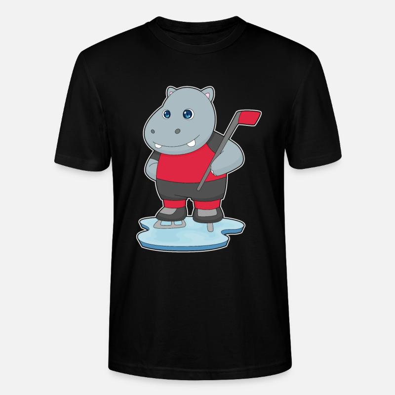 Nilpferd Eishockey Eishockeyschläger - Stanley/Stella Unisex Bio-T-Shirt CRAFTER - Schwarz