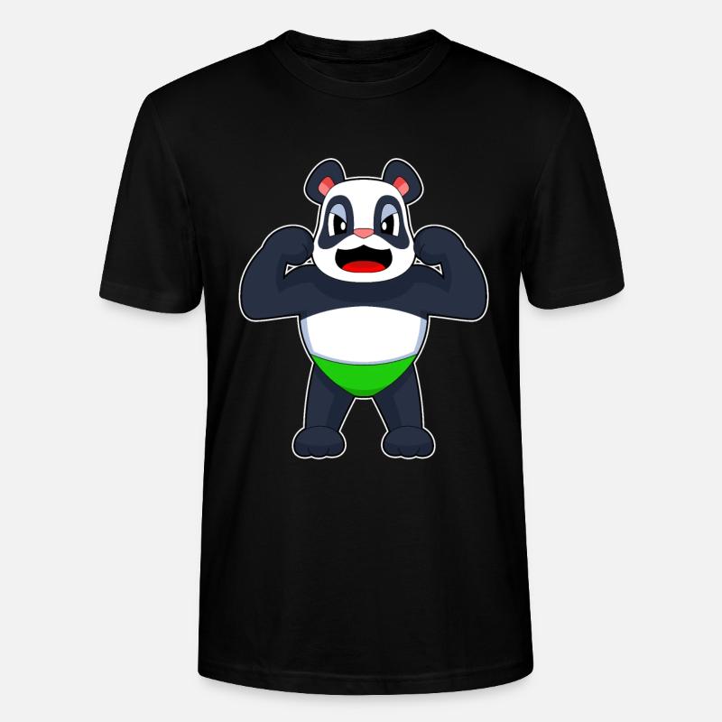 Panda Bodybuilder Musculation - T-shirt bio CRAFTER Stanley Stella Unisexe - noir