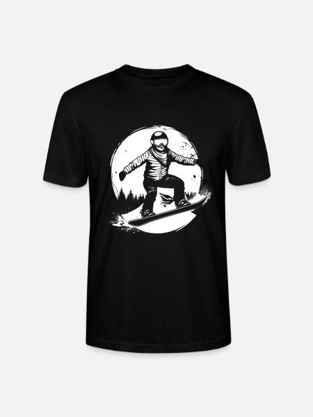 Snowboarder Drawing - Stanley/Stella CRAFTER Unisex Organic T-Shirt - black